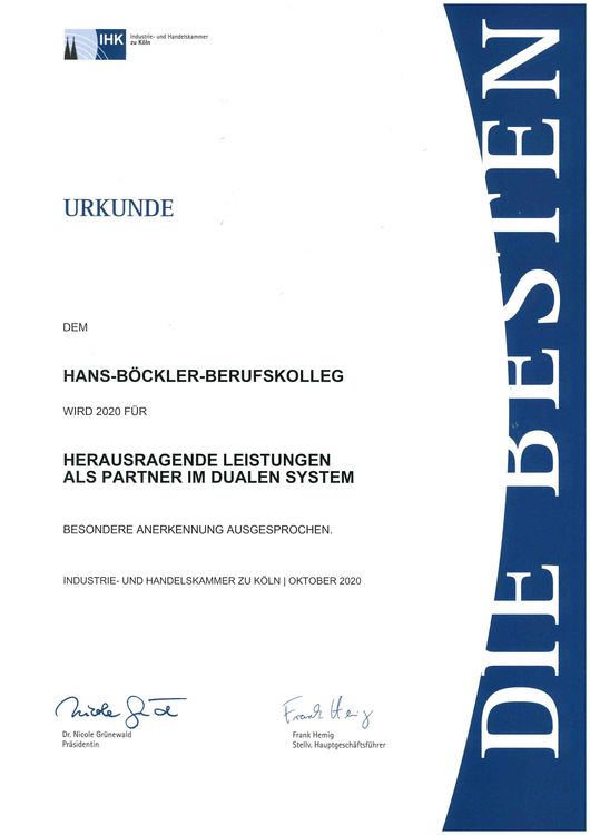 20201104 IHK Herausragende Leistungen als Partner im Dualen System